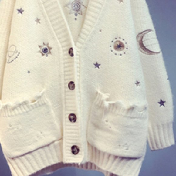 Loose mid length autumn and winter cardigan - Picture 3 of 3